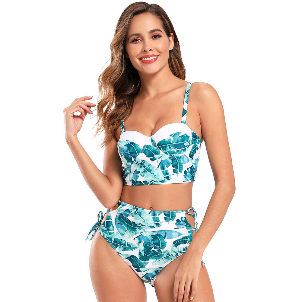 Wholesale High Waist Printed Nylon Swimwear